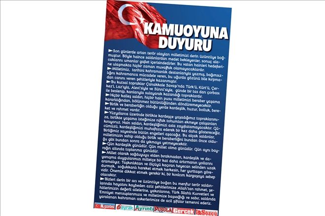 Kırıkkale Yerel Basınından teröre tepki bildirisi