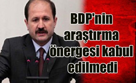 BDP`nin araştırma önergesi kabul edilmedi