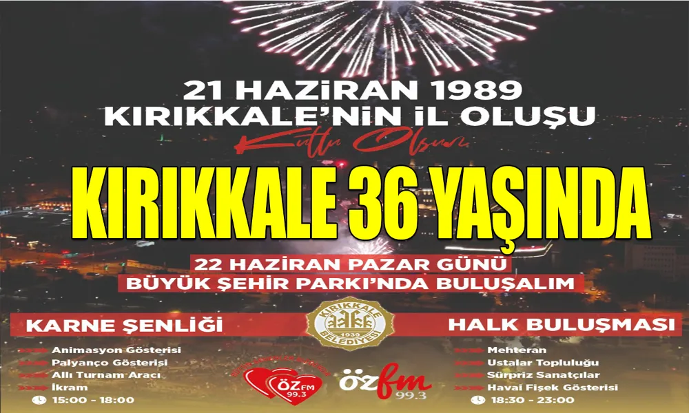 Kırıkkale’nin İl Oluşunun 36. Yılı Coşkuyla Kutlanacak