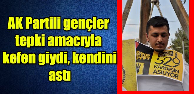 AK Partili gençler tepki amacıyla kefen giydi 