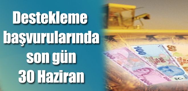 Destekleme başvurularında son gün 30 Haziran