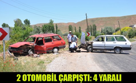 2 OTOMOBİL ÇARPIŞTI: 4 YARALI 