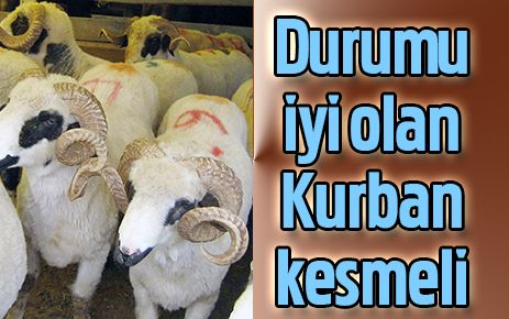 Durumu iyi olan kurban kesmelidir