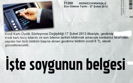 İşte soygunun belgesi