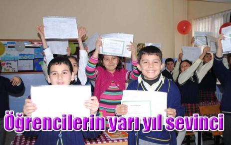 Öğrencilerin yarı yıl sevinci