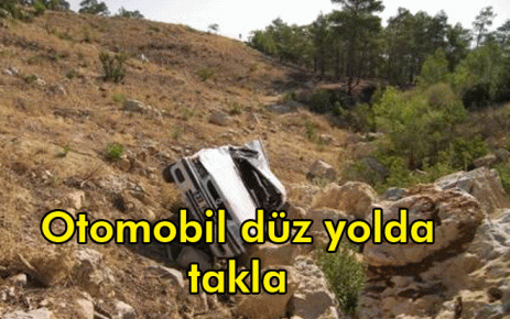 Otomobil düz yolda takla attı:1 ölü, 1 yaralı